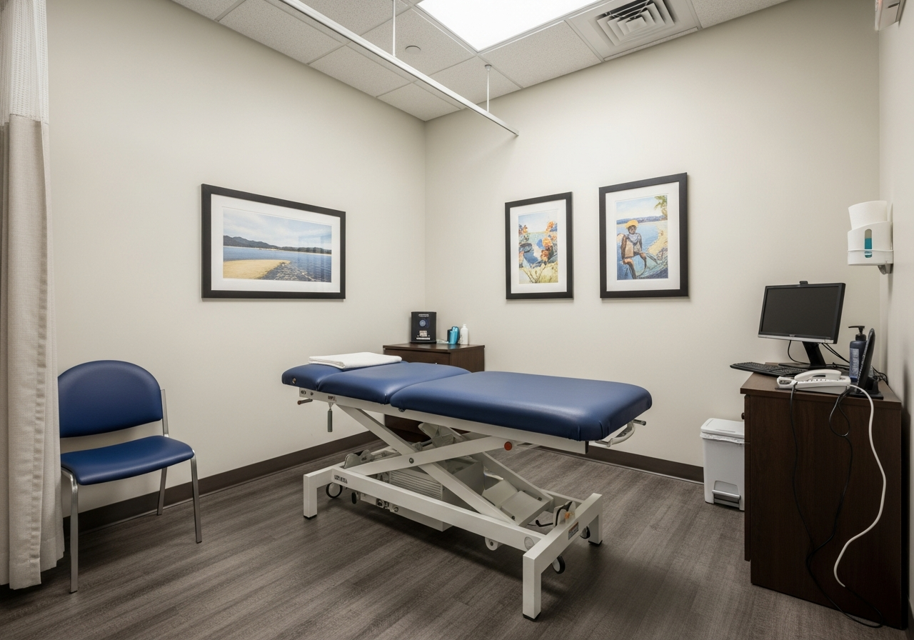 Massage therapist performing deep tissue work on patient's leg at Wellness Revive Clinic